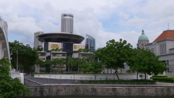 Vista del ponte nel centro di Singapore — Video Stock