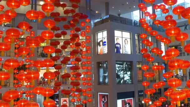 Winkelcentrum in Hong Kong stad — Stockvideo