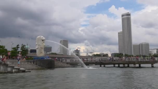 Vista da ponte no centro de Singapura — Vídeo de Stock