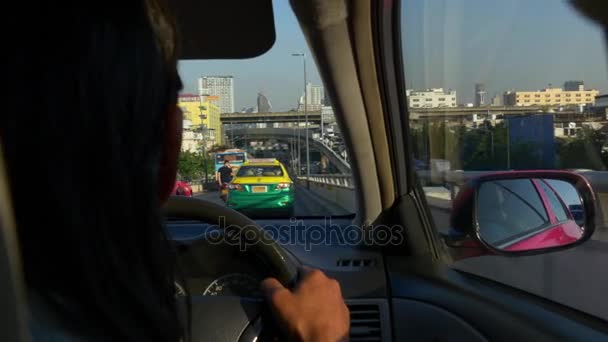 City street traffic at Bangkok — Stock Video