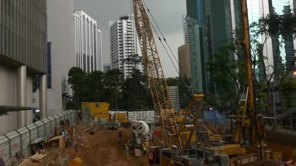 Строительство города Гонконг — стоковое видео