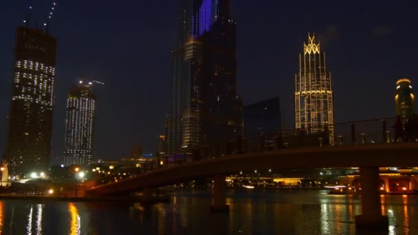 Dubai marina edifícios panorama — Vídeo de Stock