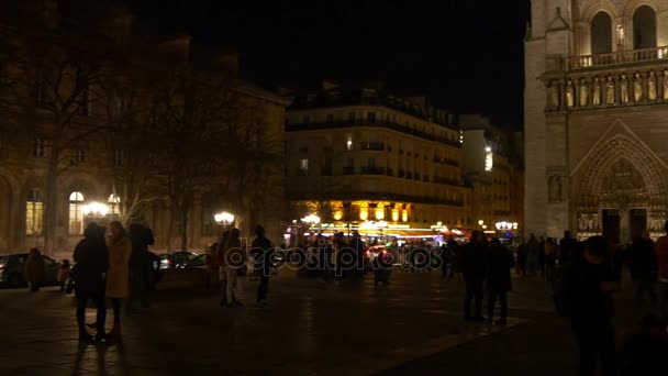 Ciudad de París por la noche — Vídeo de stock