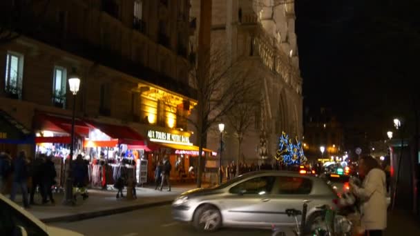 Paris Stadt bei Nacht — Stockvideo
