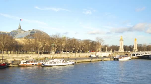 Senna fiume a Parigi — Video Stock