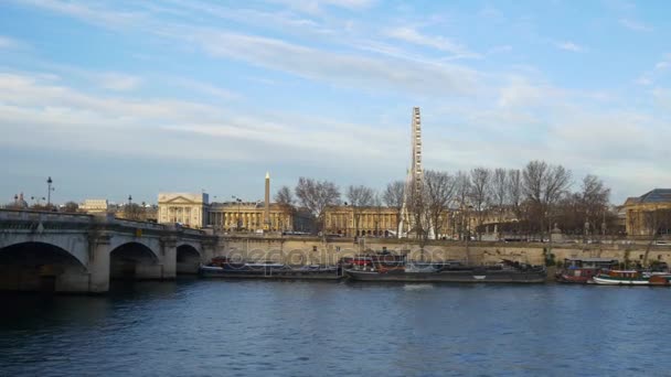 Seine floden i Paris — Stockvideo