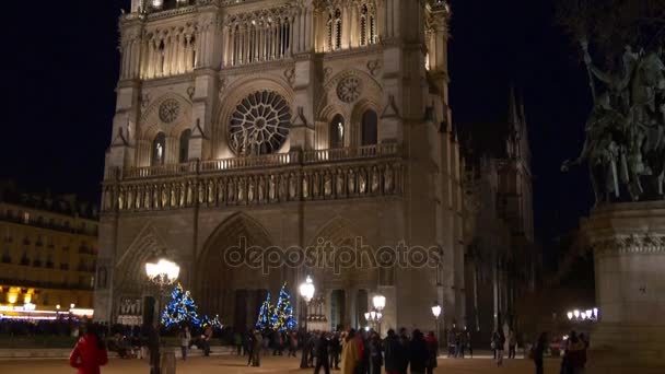 Paris stad nattetid — Stockvideo