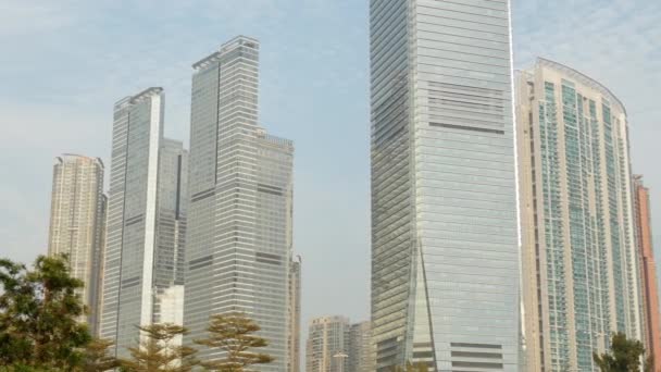 Hong Kong skyscrapers panorama — Stock Video