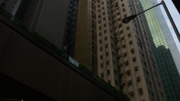 Hong Kong wolkenkrabbers panorama — Stockvideo