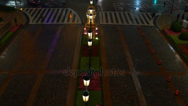 Macao ville avec des voitures la nuit — Video