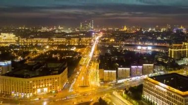 Moskova cityscape panorama geceleri