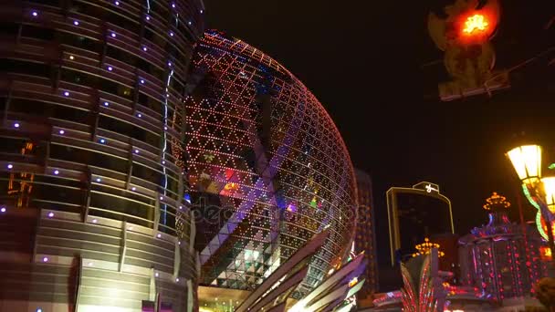 Macau city hotel facade — Stock Video