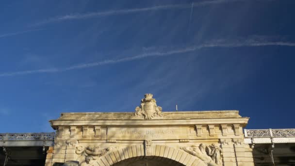 Paris cidade ponte panorama — Vídeo de Stock