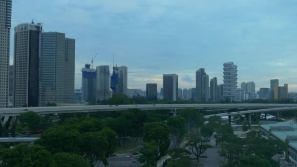 Панорама центра Сингапура — стоковое видео