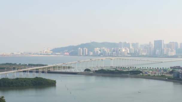 Makau taipa wyspa gród panorama — Wideo stockowe