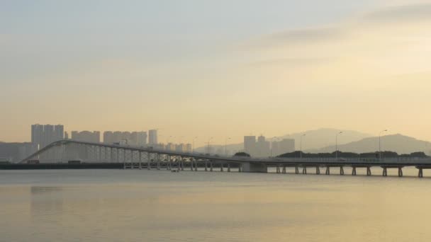 Panorama du paysage urbain de l'île de Macao taipa — Video