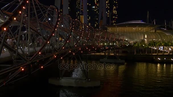 Перегляд моста в центрі міста Сінгапуру — стокове відео