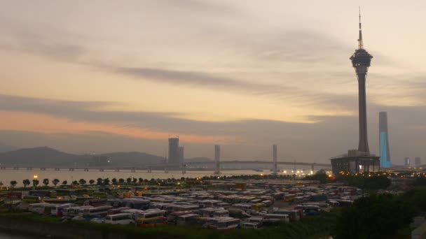 Stadtpanorama der Insel Macau-Taipa — Stockvideo