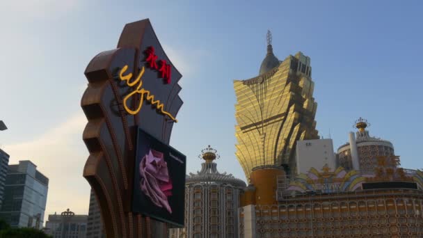 Macau taipa eiland stadsgezicht panorama — Stockvideo