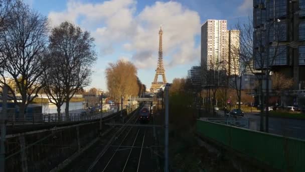 Luchtfoto van Eiffel Tower — Stockvideo