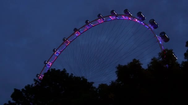 Singapura Marina Bay dengan roda Ferris — Stok Video