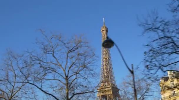 埃菲尔铁塔的鸟瞰图 — 图库视频影像