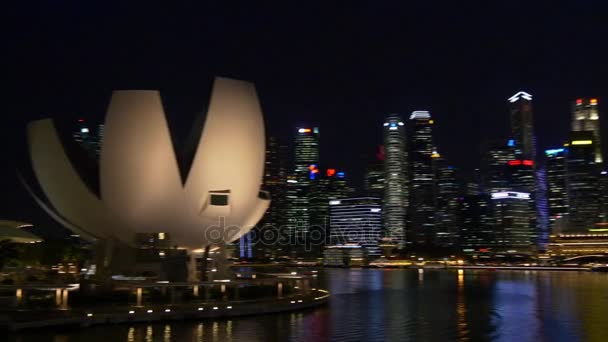 Pohled z mostu v centru města Singapur — Stock video