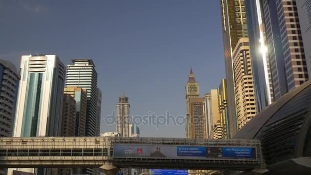 Cityscape widok miasta Dubaj — Wideo stockowe