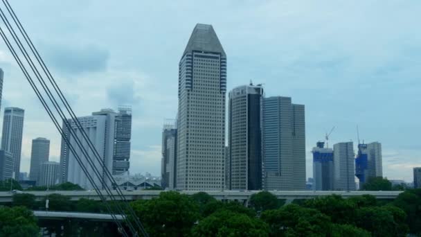 Панорама центра Сингапура — стоковое видео