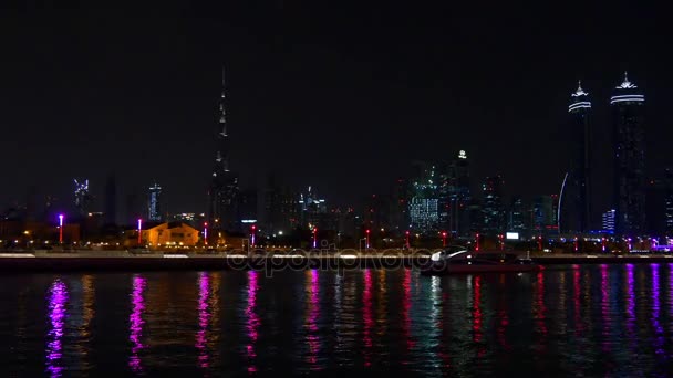 Dubai marina edifícios panorama — Vídeo de Stock