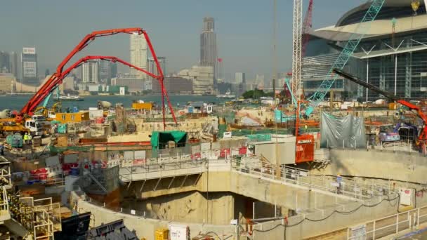 Bahía de construcción panorama — Vídeos de Stock