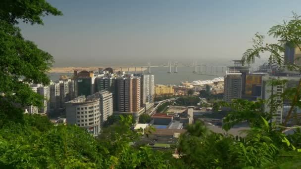 Stadsgezicht uitzicht over Macau stad — Stockvideo