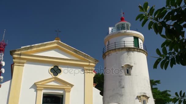 Famous guia lighthouse — Stock Video