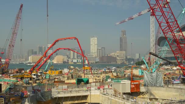 Панорама строительного залива — стоковое видео
