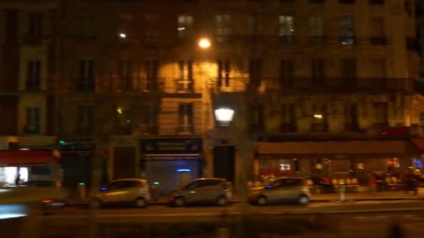 Paris gece trafik — Stok video