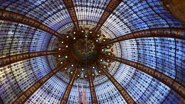 Paris France 2013 Galerias Lafayette Interior — Vídeo de Stock