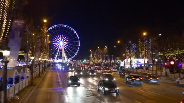 Pariserhjul på Concorde square — Stockvideo