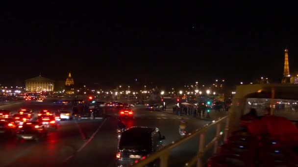 Paris night traffic — Stock Video