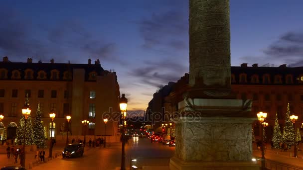 Paris night time traffic — Stock Video