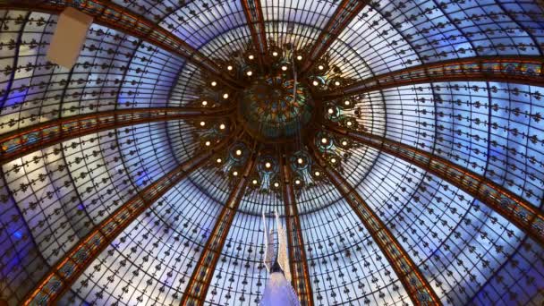 Paris France 2013 Galerias Lafayette Interior — Vídeo de Stock