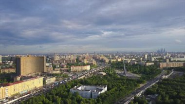 Moskova şehir manzarası trafik manzarası