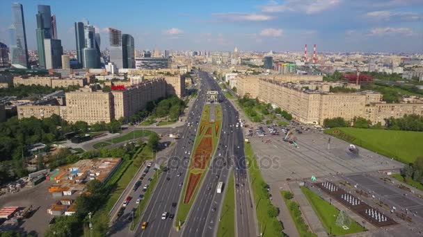 Moscow panorama cityscape tráfego — Vídeo de Stock