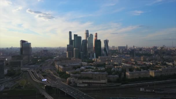 Moscow cityscape πανόραμα κυκλοφορίας — Αρχείο Βίντεο