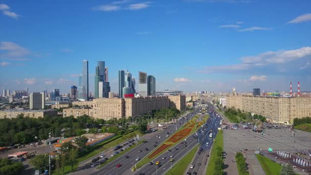 Moskova trafik cityscape panorama — Stok video