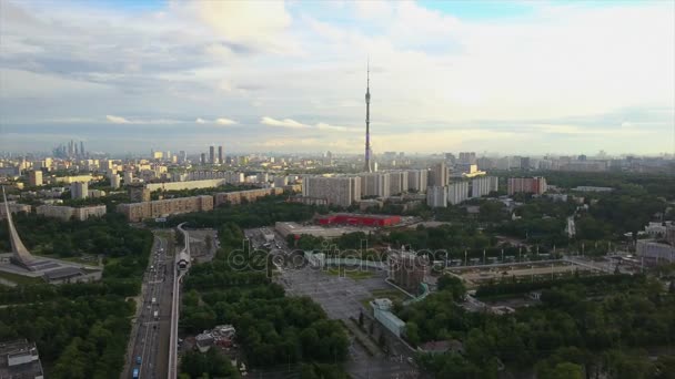 Moskou verkeer stadsgezicht panorama — Stockvideo
