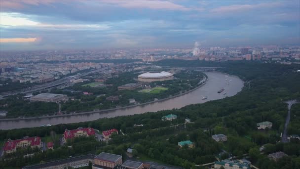 モスクワ市川湾空中映像パノラマ ロシア — ストック動画