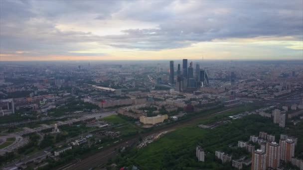 Moskova Şehir Nehir Bay Havadan Görüntüleri Panorama Rusya — Stok video