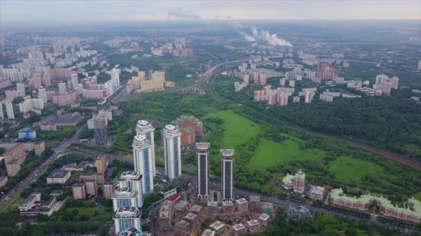 Μόσχα Cityscape Εναέρια Ρωσία Πανόραμα — Αρχείο Βίντεο