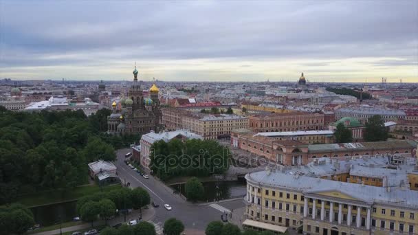 Krásný Letecký Pohled Město Petrohrad — Stock video