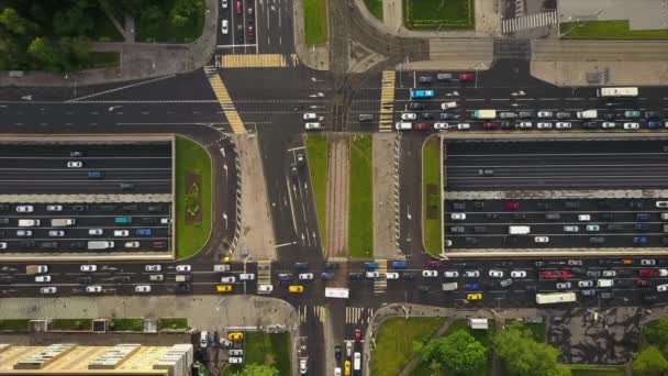 Moscostadslandskap trafik panorama — Stockvideo